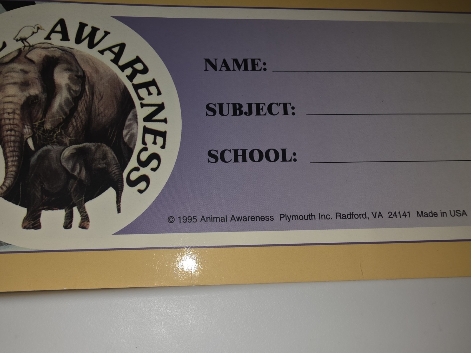 1995 Animal Awareness Vintage School Pocket Folder, Penguin, Polar Bear