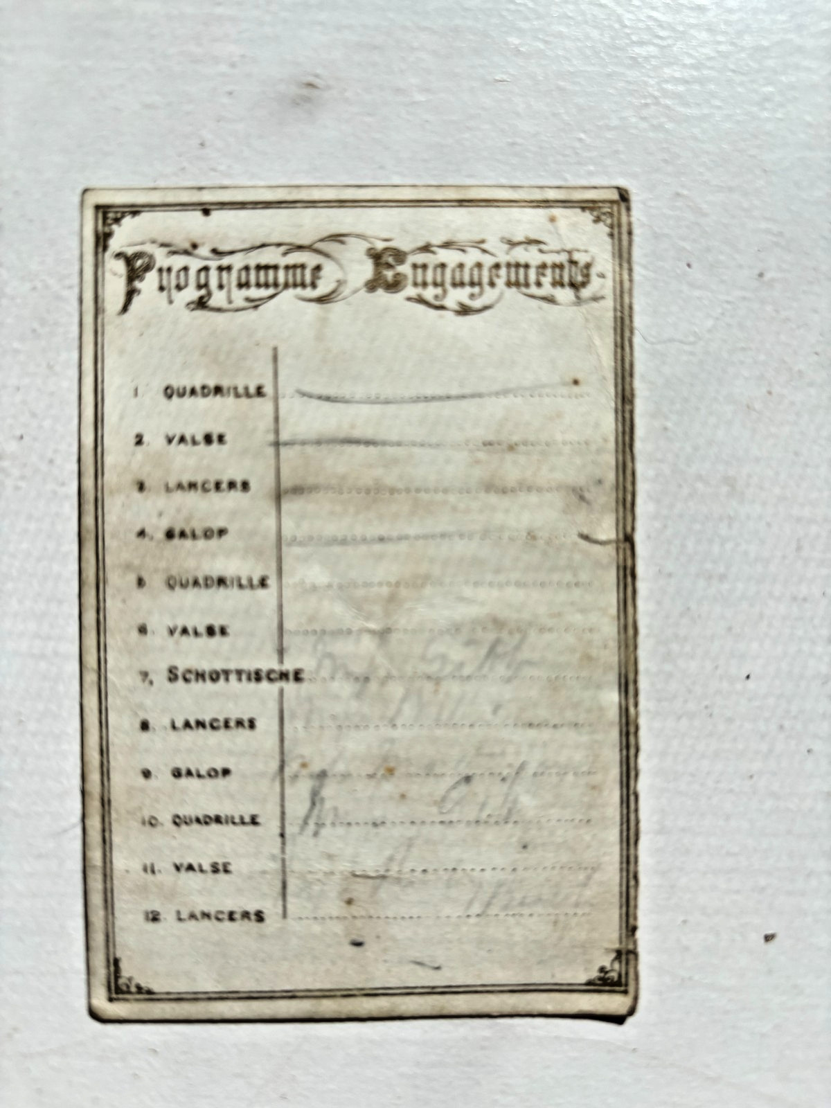 Antique 1875 Horsham Victoria Dance Card Programme Carnet de Bal Australian Ephe