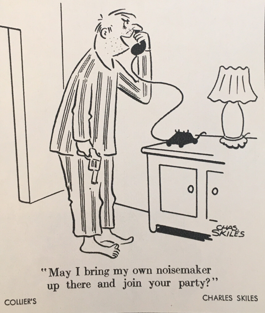 1957 Christmas New Year’s Vintage Cartoon Prints Gifts For the Holidays