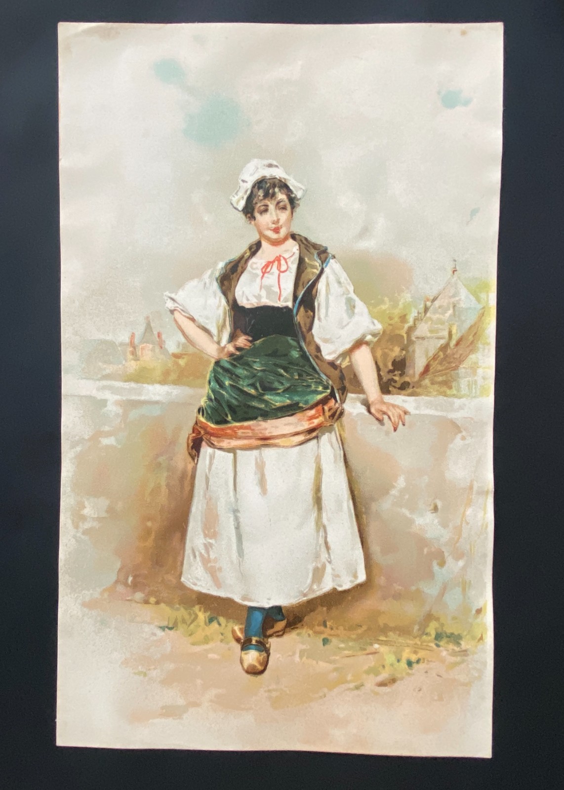 CHROMOS XIXth Century GRD Format 18 cm / 26 cm Young Woman Print
