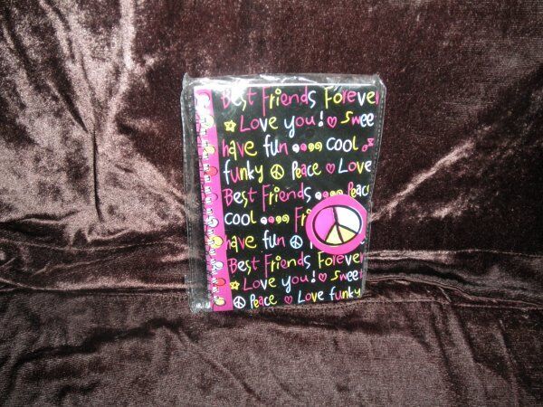 NEW LINED NOTEBOOK JOURNAL, LOVE YOU! BEST FRIENDS FOREVER PEACE (5″ W X 7″TALL)